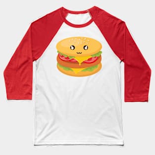 Kawaii burger doodle Baseball T-Shirt